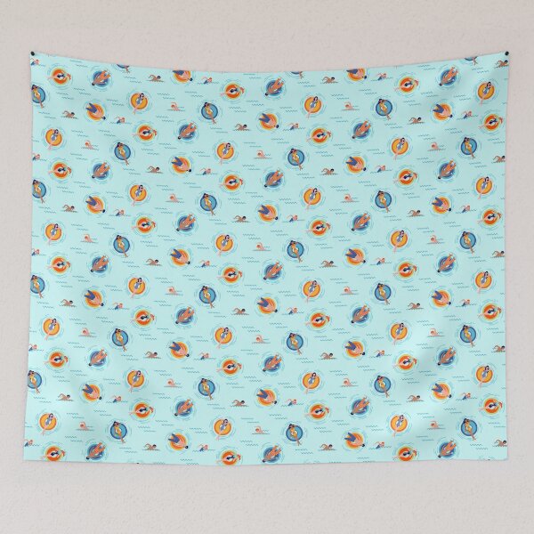 Item preview, Swimming Hand drawn Pattern designed and sold by AlyssoCharm.