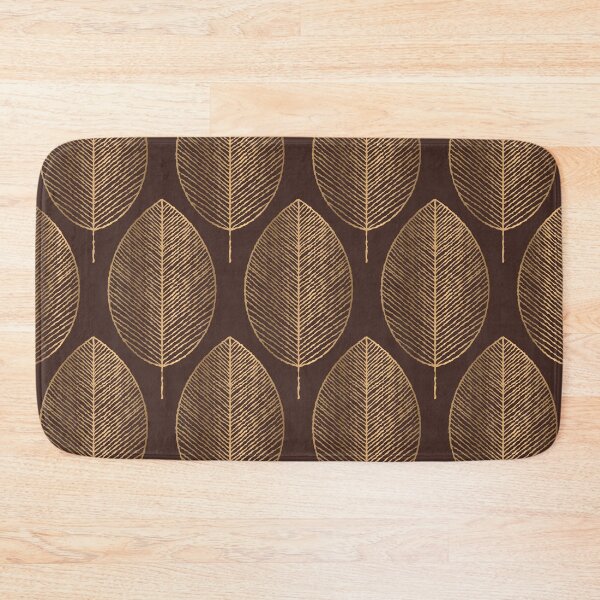 Item preview, Coffee and Chocolate Gold Golden Leaves Elegant Geometric Pattern designed and sold by Vic Torys ☆.
