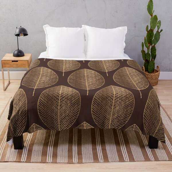 Item preview, Coffee and Chocolate Gold Golden Leaves Elegant Geometric Pattern designed and sold by Vic Torys ☆.
