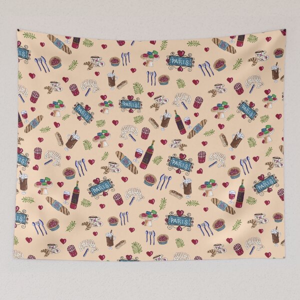Item preview, Paris Delights on Cream Background by MarcyBrennanArt designed and sold by MarcyBrennanArt.