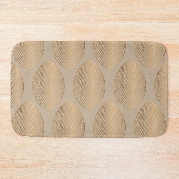 Item preview, Caramel Latte Beige Golden Leaves Elegant Geometric Pattern designed and sold by Vic Torys ☆.