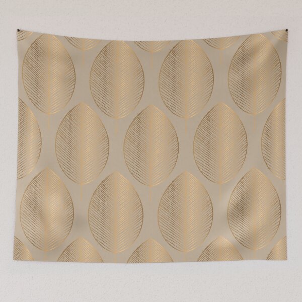 Item preview, Caramel Latte Beige Golden Leaves Elegant Geometric Pattern designed and sold by Vic Torys ☆.