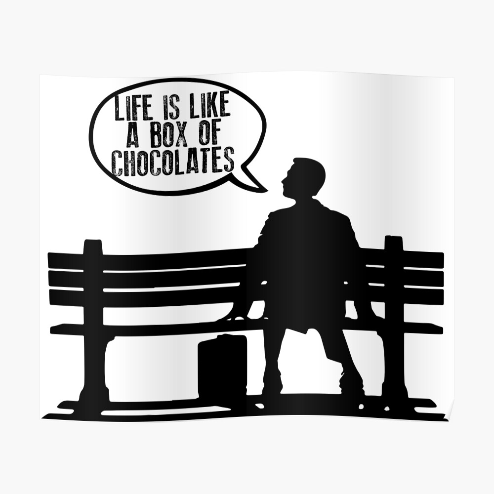 Forrest Gump Life Is Like A Box Of Chocolates Sticker By Elysianart Redbubble - roblox life is like a box of chocolates decal