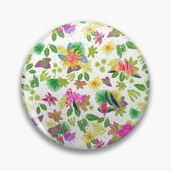 Item preview, Tropical Flowers on White Background designed and sold by MarcyBrennanArt.