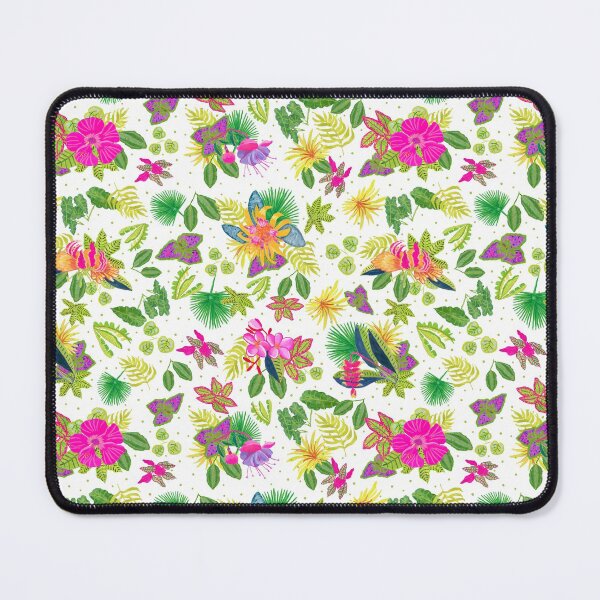 Item preview, Tropical Flowers on White Background designed and sold by MarcyBrennanArt.