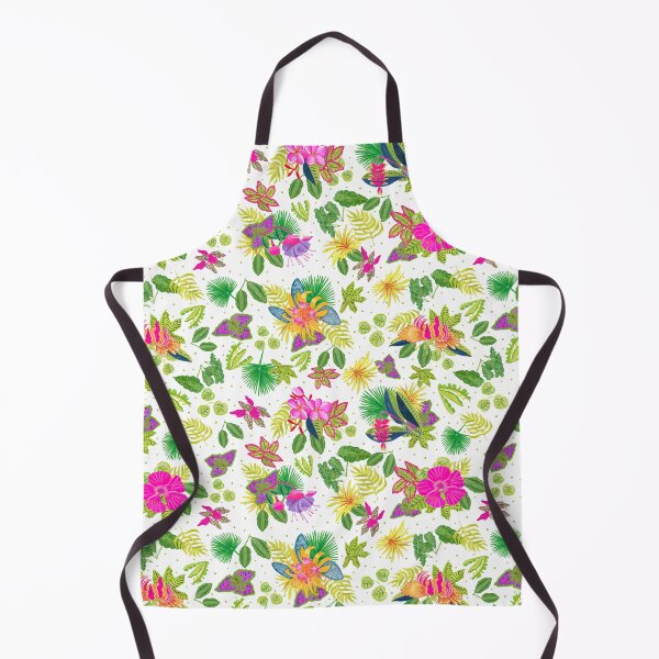 Item preview, Tropical Flowers on White Background designed and sold by MarcyBrennanArt.
