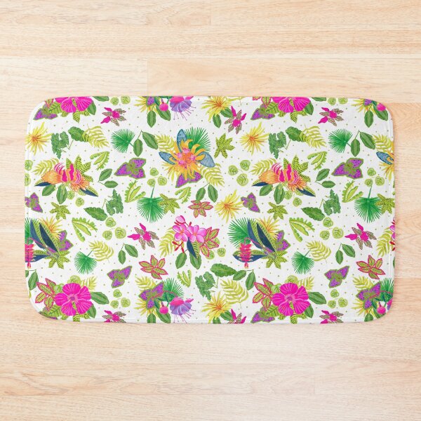 Item preview, Tropical Flowers on White Background designed and sold by MarcyBrennanArt.