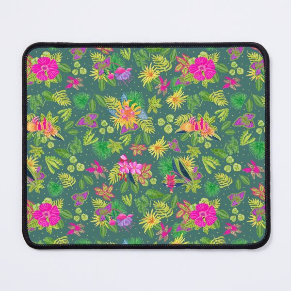 Item preview, Tropical Flowers on Teal Backgroud designed and sold by MarcyBrennanArt.