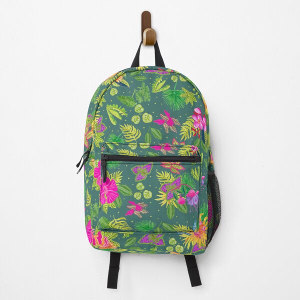 Item preview, Tropical Flowers on Teal Backgroud designed and sold by MarcyBrennanArt.