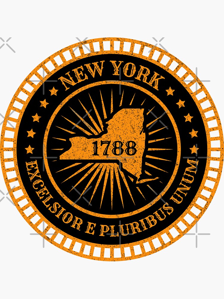 "New York State I Heart NY Map Motto Badge Love The Empire State