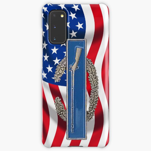 Combat Infantry Badge on American Flag - iPhone Case Samsung Galaxy Snap Case
