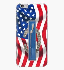 Combat Infantry Badge on American Flag - iPhone Case iPhone Case