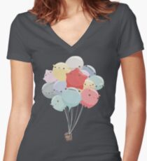 Balloon Animals Women's Fitted V-Neck T-Shirt