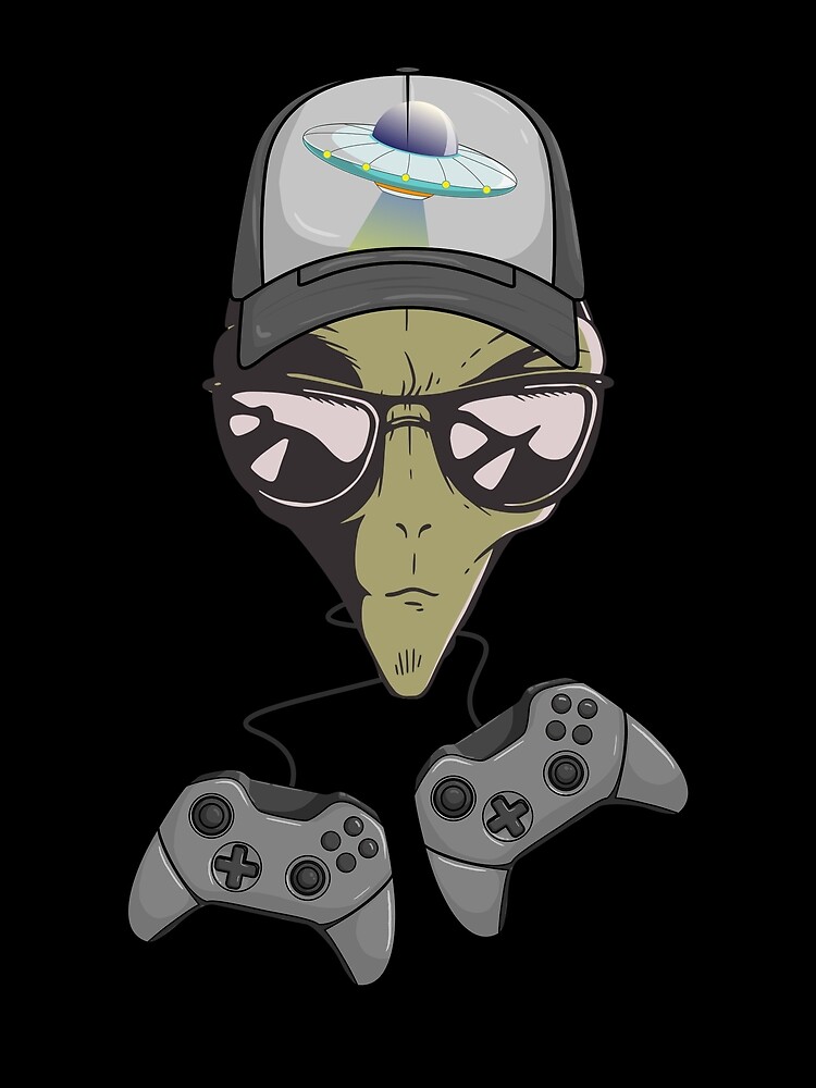Thumbnail 3 von 3, Tuch, Alien Video Game Player Gift Martian Alien Believer Gamer Gear designt und verkauft von DynamicDesign.