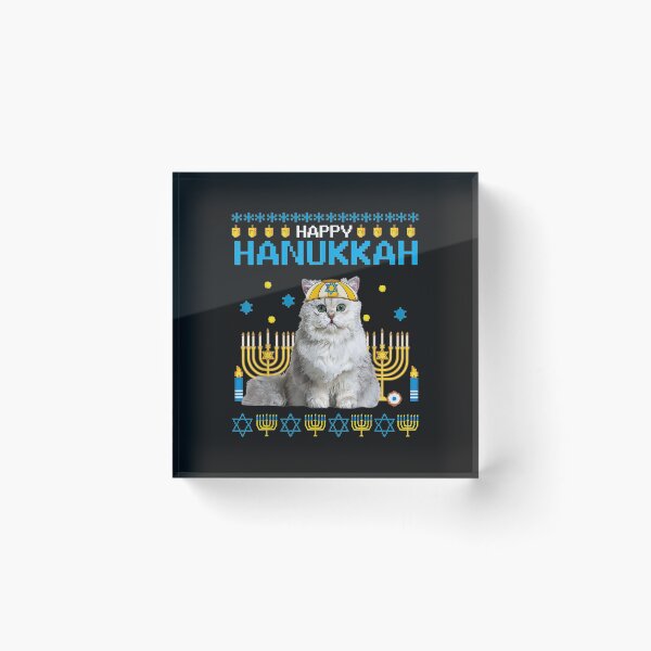 Item preview, Cat Chanukah Jewish Ugly Hanukkah Sweater Pajama T-Shirt designed and sold by Anthony-Wilson.