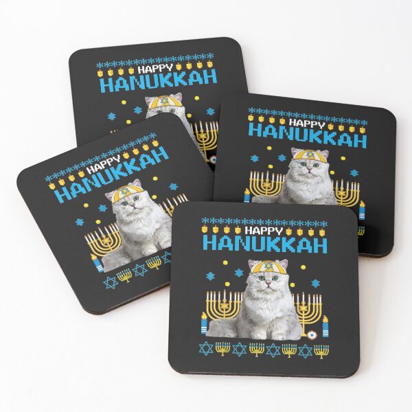 Item preview, Cat Chanukah Jewish Ugly Hanukkah Sweater Pajama T-Shirt designed and sold by Anthony-Wilson.