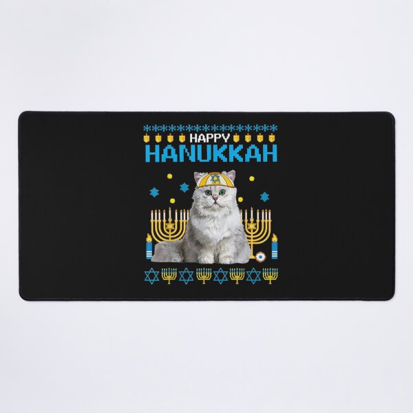Item preview, Cat Chanukah Jewish Ugly Hanukkah Sweater Pajama T-Shirt designed and sold by Anthony-Wilson.