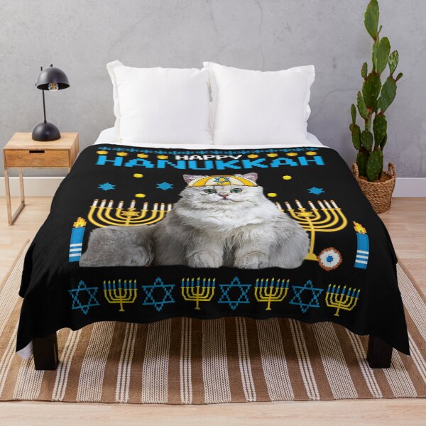 Item preview, Cat Chanukah Jewish Ugly Hanukkah Sweater Pajama T-Shirt designed and sold by Anthony-Wilson.