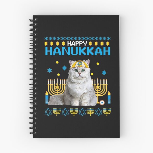 Item preview, Cat Chanukah Jewish Ugly Hanukkah Sweater Pajama T-Shirt designed and sold by Anthony-Wilson.
