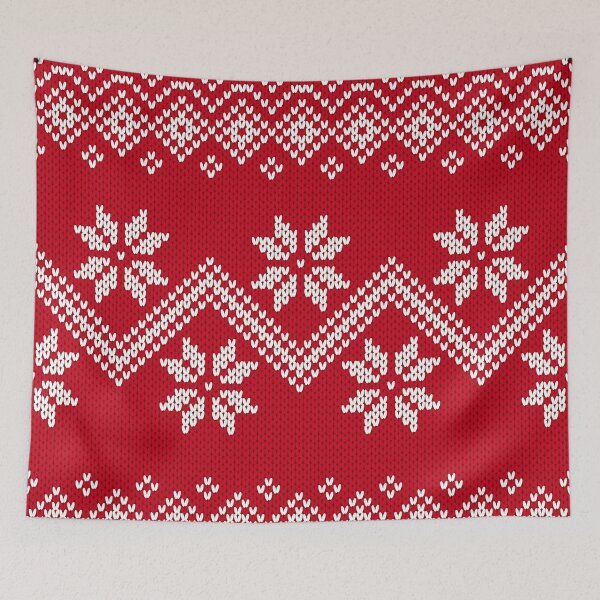 Item preview, Fair Isle Red and White Sweater Print  designed and sold by Pinkmagenta.