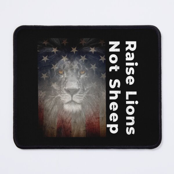 Item preview, Raise Lions Not Sheep - American Patriot - Valiant Patriotic Lion US designed and sold by DKA-2ndBoy.