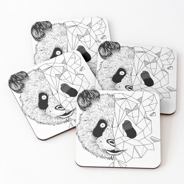 Item preview, Panda Geometric Illustration Design - Cute Animal friendly Panda designed and sold by AR Studios.