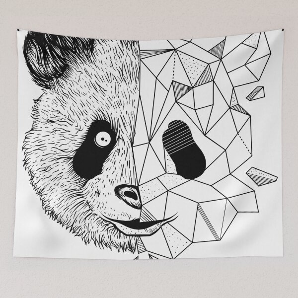 Item preview, Panda Geometric Illustration Design - Cute Animal friendly Panda designed and sold by AR Studios.