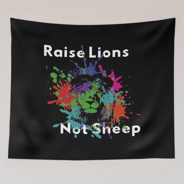 Item preview, Raise Lions Not Sheep - American Patriot - Patriotic Colorful Lion US designed and sold by DKA-2ndBoy.