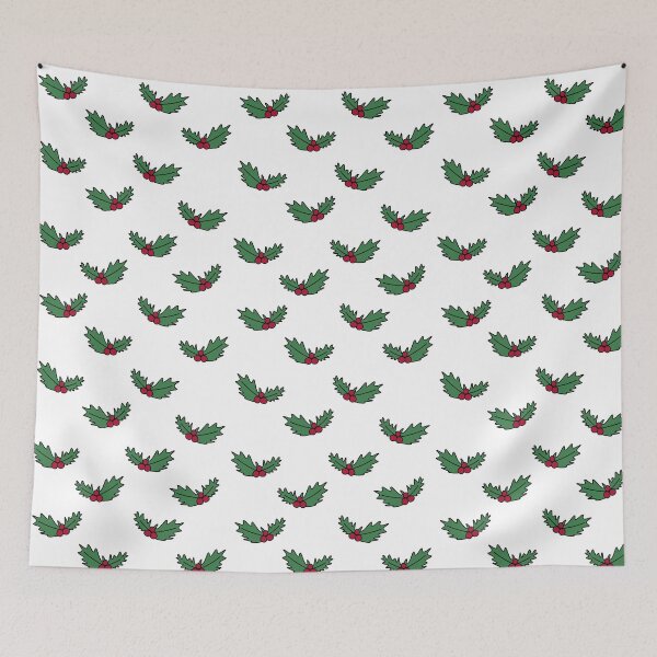 Item preview, Christmas Holly Leaves Cartoon Doodle Pattern, made by EndlessEmporium designed and sold by EndlessEmporium.