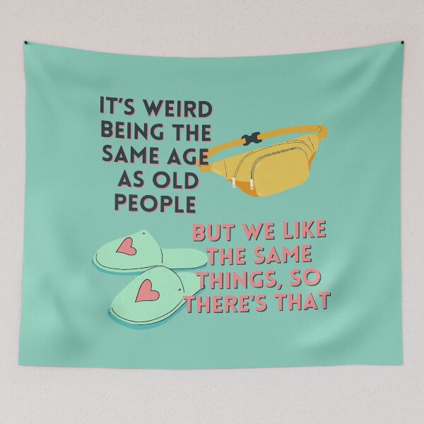 Item preview, It's Weird Being the Same Age As Old People (Fanny Pack and Slippers) designed and sold by baldbird.