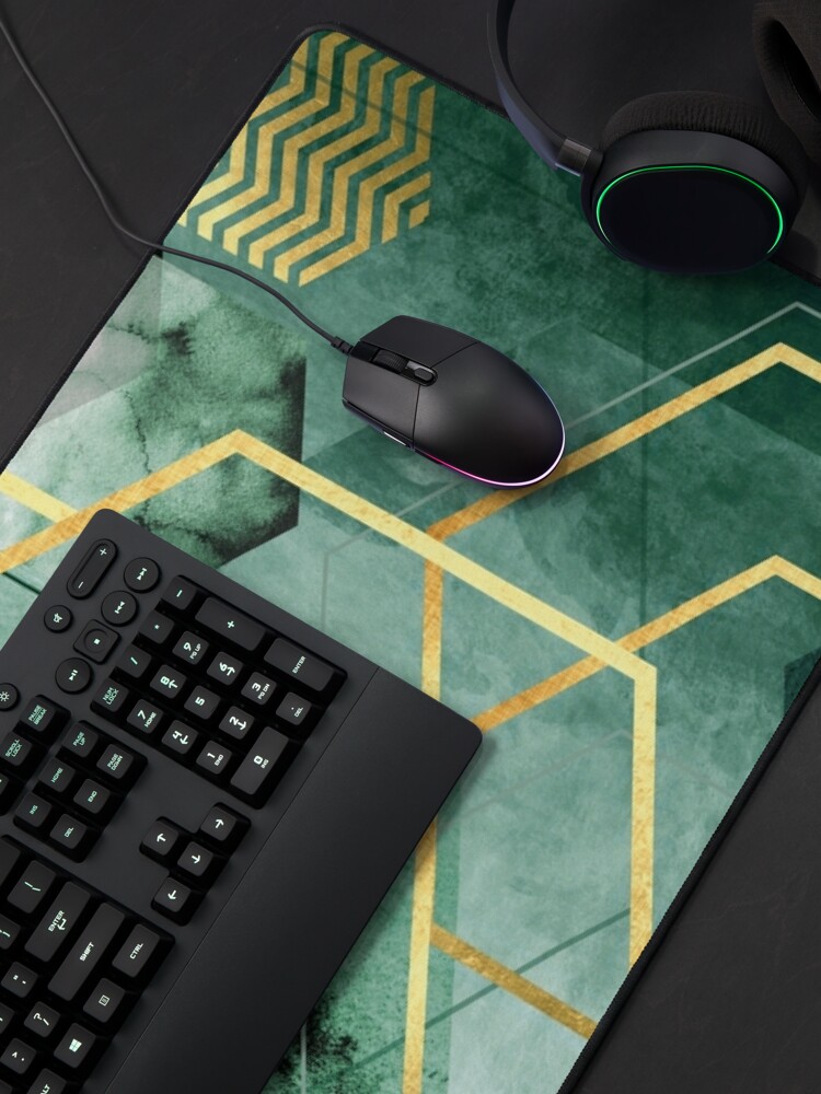 Alternate view of Abstract Green Geometric Mouse Pad