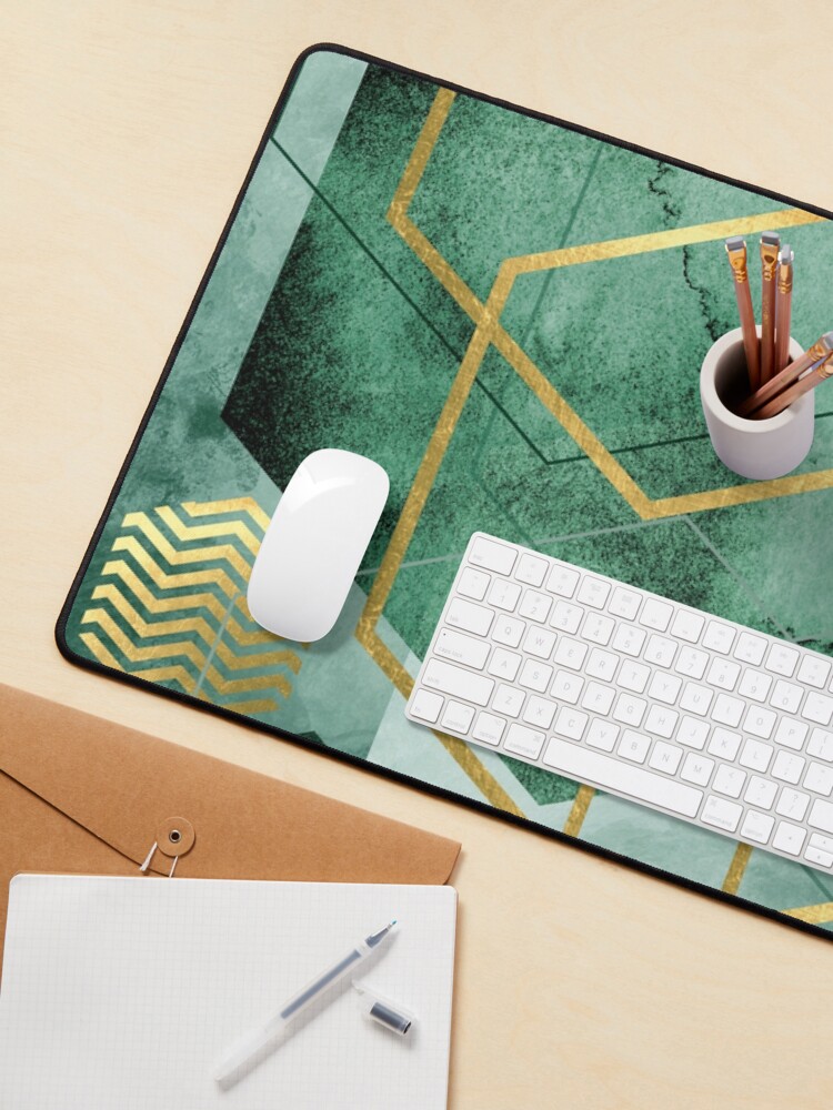 Alternate view of Abstract Green Geometric Mouse Pad