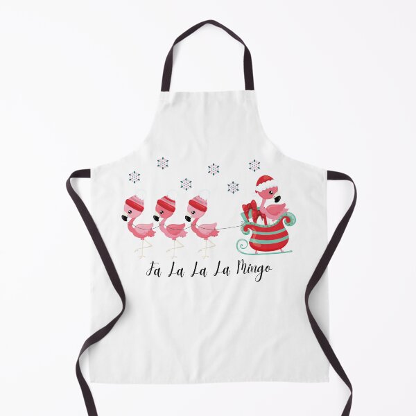 Item preview, Fa La La La Mingo Flamingo Christmas Santa Sleigh Snowflakes designed and sold by TheInkyOwl.