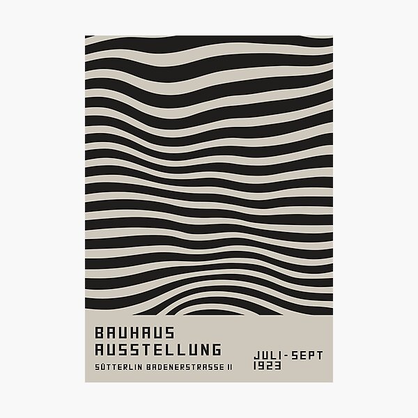 Item preview, Bauhaus homage Modern Gallery Abstract Monotone Stripes Print designed and sold by AtelierDiKoko.