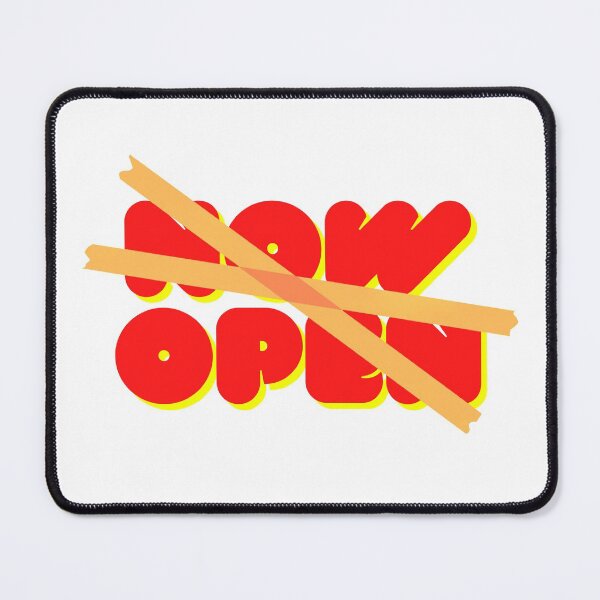 Item preview, The yellow cross tape on red text " NOW OPEN" designed and sold by Trianglegreen.
