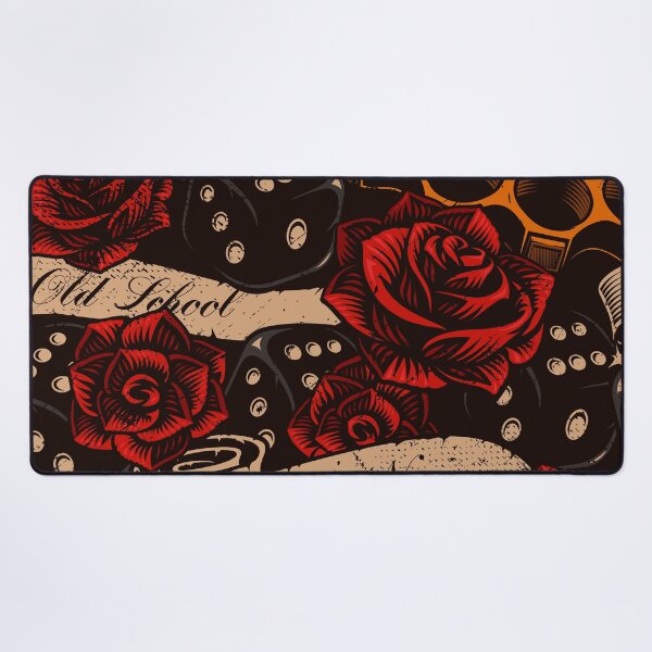 Item preview, Vintage Tattoo Pattern Dices and Roses designed and sold by Vector Scout Lab.