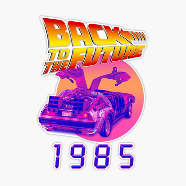 Back to the future, cool retro design with Delorean by Marty McFly