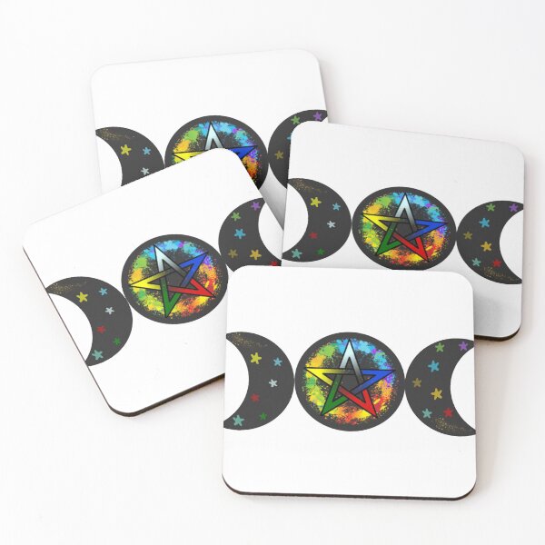 Item preview, Triple moon rainbow pentacle designed and sold by MysticalSister.