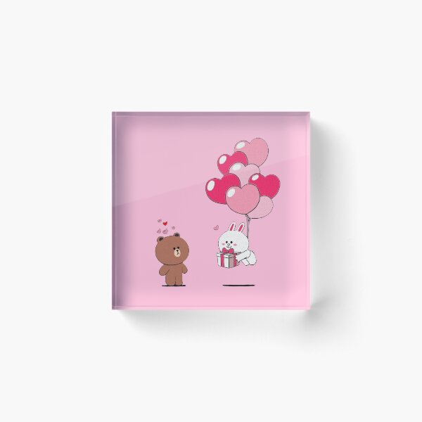 brown bear and cony Acrylic Block