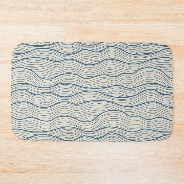Item preview, Minimalist Blue Sea Waves Pattern designed and sold by cotros.