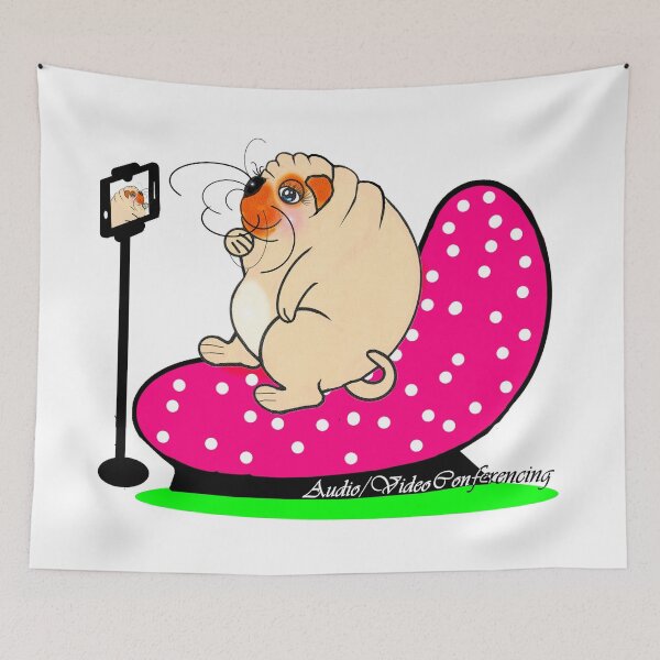 Item preview, audio/video conferencing - Cute pug -DOG designed and sold by Shirley cute art .