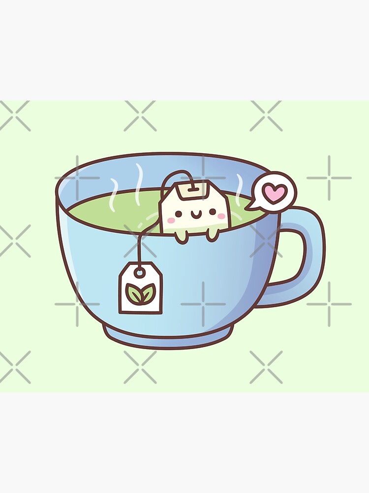 kawaii tea, cute tea, cup of tea, you're tea-riffic, happy tea Art Print by  Sewkidding