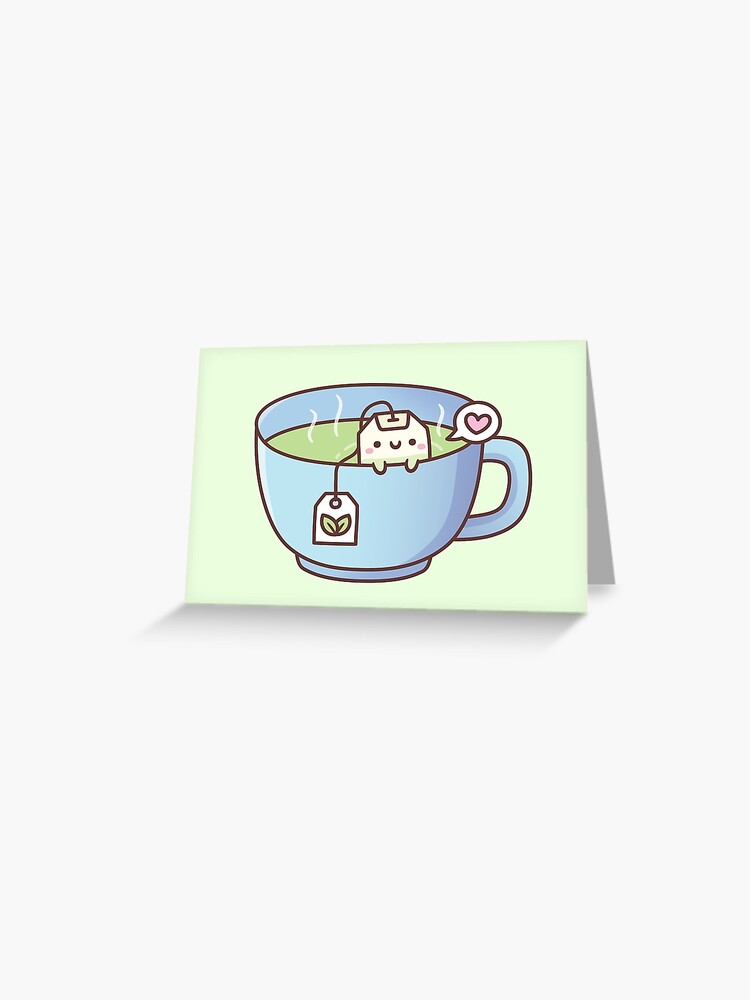 Cute Tea Bag In A Teacup Doodle Art Board Print for Sale by rustydoodle