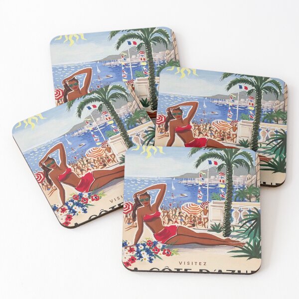 Item preview, LA COTE D'AZUR- Vintage Travel Poster designed and sold by xabyalya.