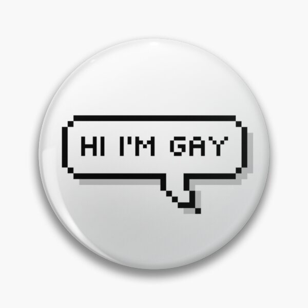 Item preview, hi im gay pixelated text bubble designed and sold by emwing14.