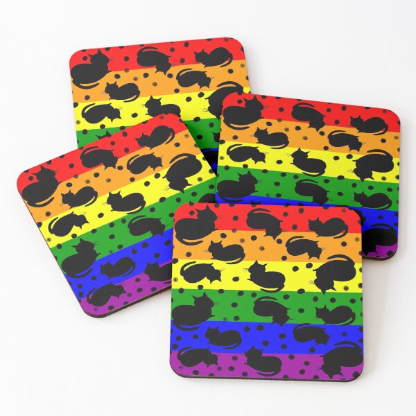 Item preview, Black cats sleeping on pride flag designed and sold by OakendOriginals.
