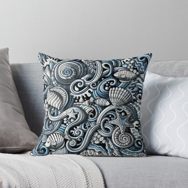 Item preview, Sealife Doodle Pattern designed and sold by cotros.