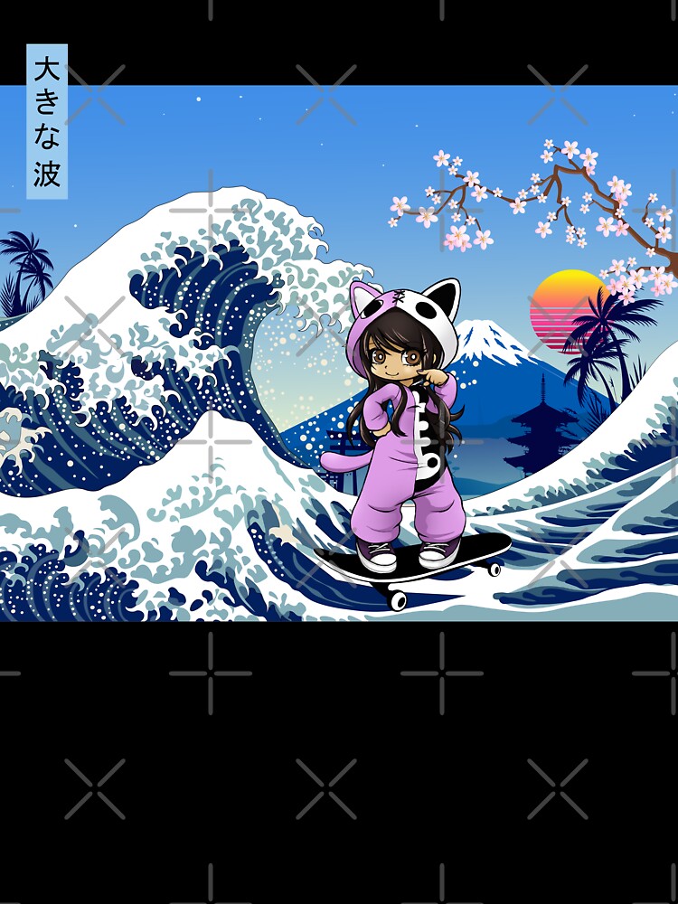Camiseta para niños «Aphmau - Apmahu divertido en la gran ola frente a  Kanagawa, Apmahu Gaming» de Dinudi | Redbubble
