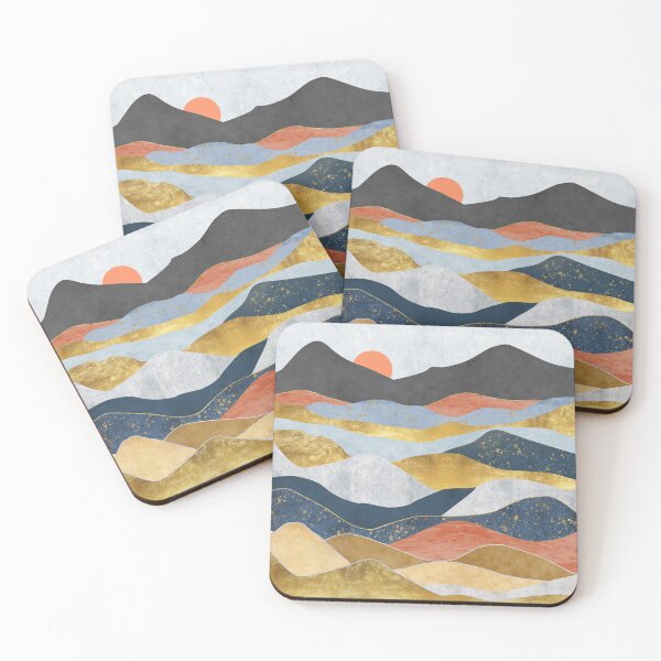 Item preview, Abstract landscape with Japanese wave. art background with Texture gold, marble mountains designed and sold by darkmoonlight-.