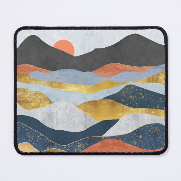 Item preview, Abstract landscape with Japanese wave. art background with Texture gold, marble mountains designed and sold by darkmoonlight-.